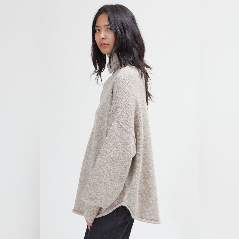 Lauren Manoogian Alpaca/Merino Dovetail Turtleneck in Marl, size 1